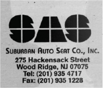 Suburban Auto Seat Co., Inc Vintage Logo