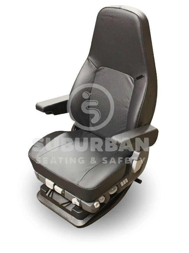 ISRI 5030/880 Premium Truck Seat in Black Genuine Leather with Dual Arms