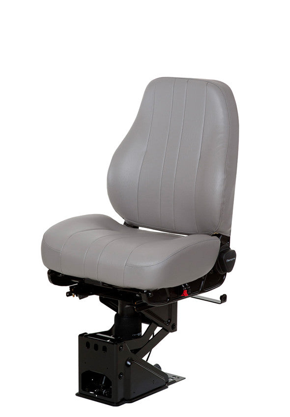 National Captain Mid Back in Gray Vinyl | SuburbanSeats.com