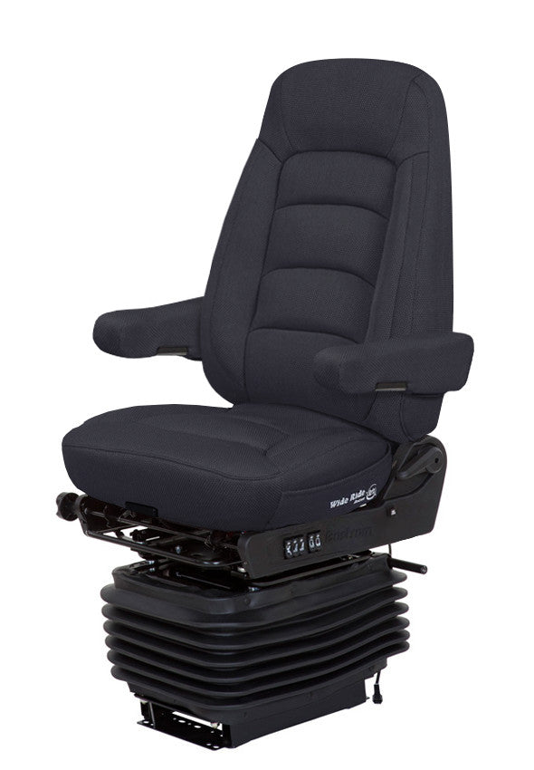 Bostrom Wide Ride+Serta® High Back Truck Seat in Black Titan Cloth with Dual Arms
