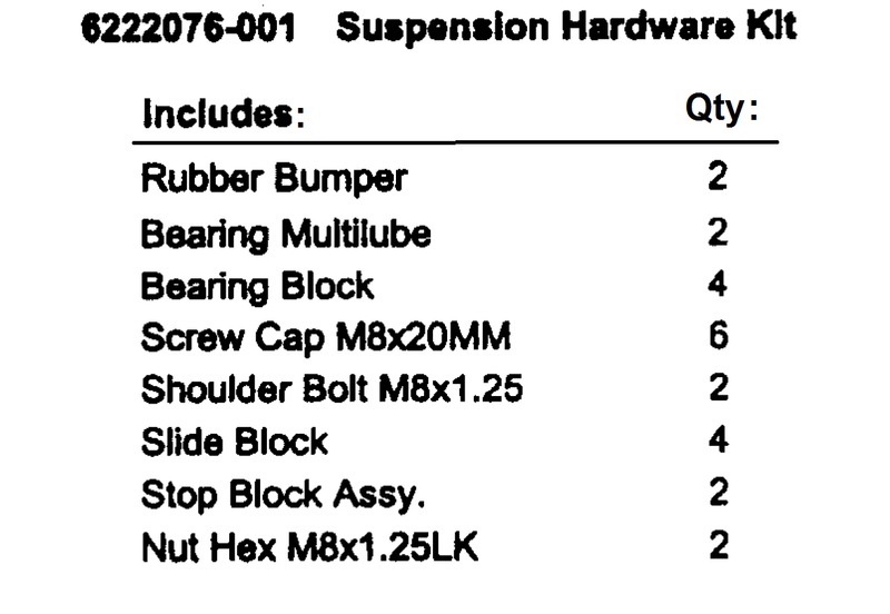 Bostrom Kit 700/900 Suspension Hardware