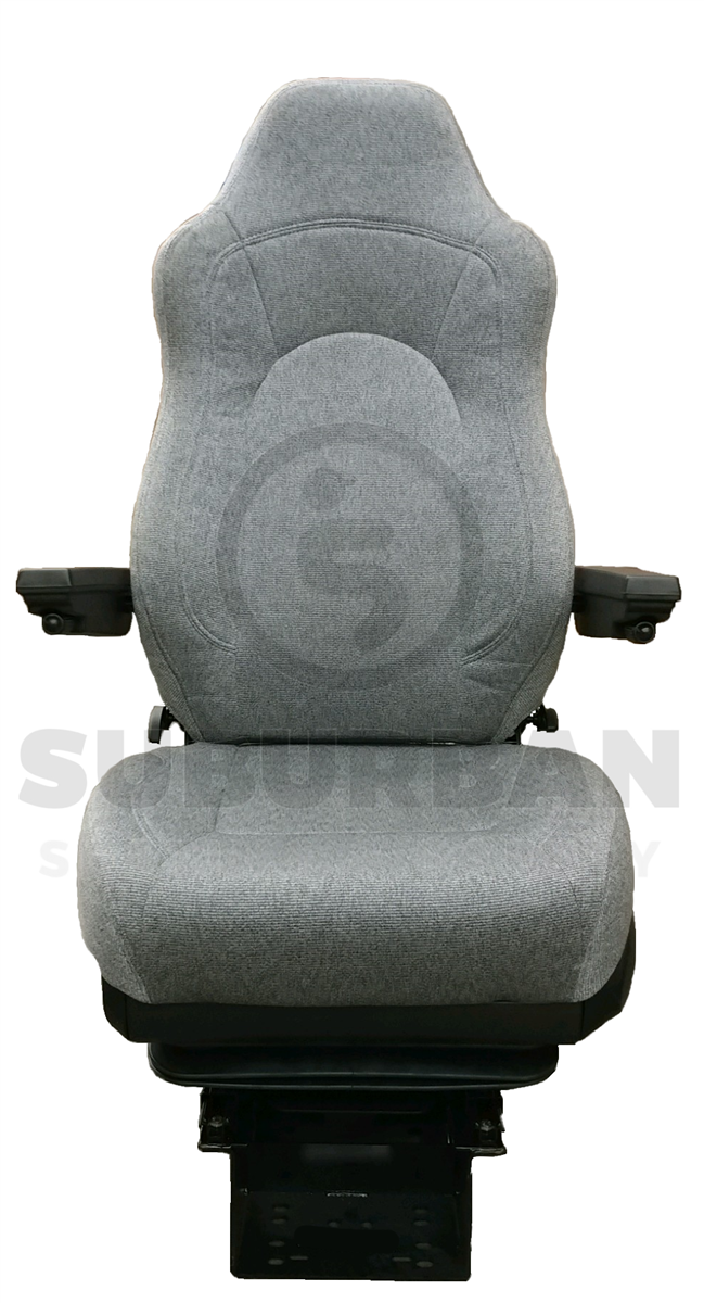 Magnus Heavy Duty Truck/Bus Seat – Grey Cloth with Dual Arms – 650 lb. Rated
