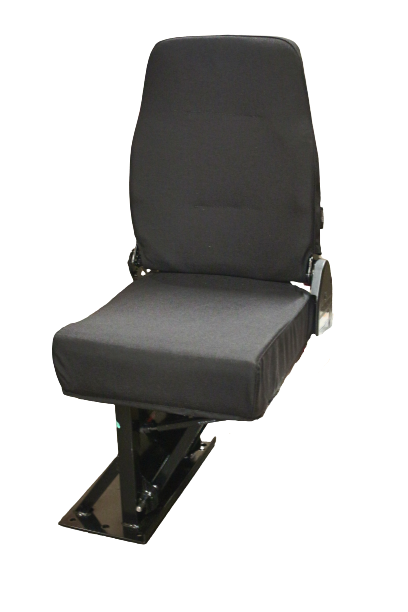 Single Mid Back BV Foldaway Bus Seat in Black Cordura Cloth - Curb Side