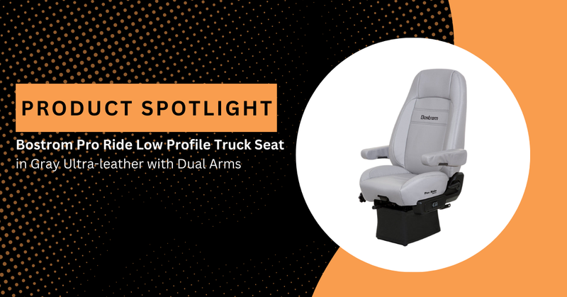 Bostrom Pro Ride Low Profile Truck Seat in Gray Ultra-Leather with Dual Arms