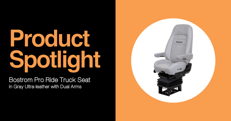 Bostrom Pro Ride Truck Seat in Gray Ultra-leather with Dual Arms