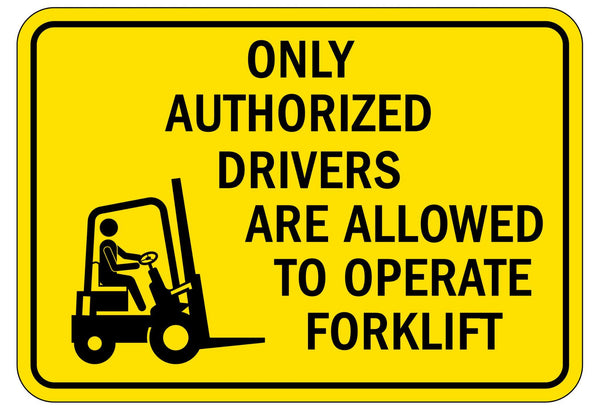 Forklift safety sign and labels