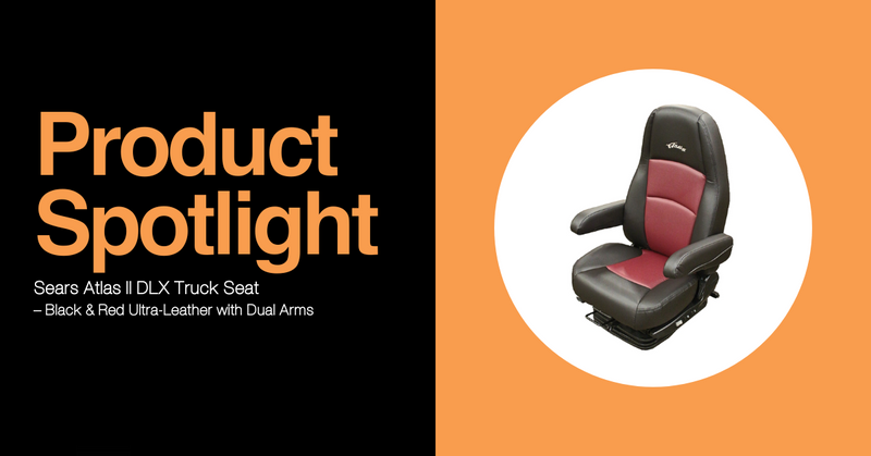 Product Spotlight: Sears Atlas II DLX Truck Seat – Black & Red Ultra-Leather with Dual Arms