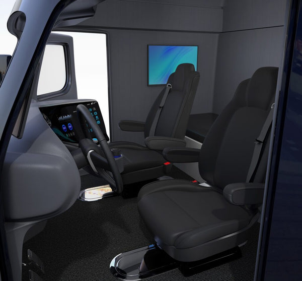 Black Semi Truck Seats, Cushions, Mounting and Accessories