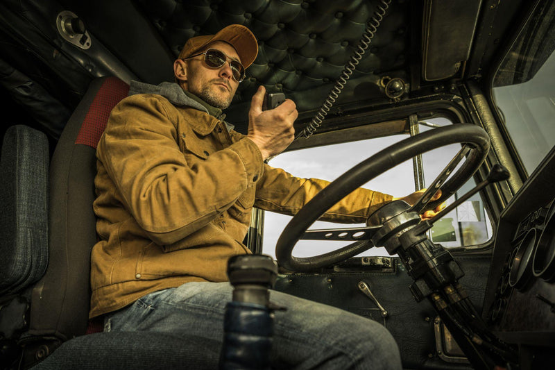 Trucker driver CB radio talk inside a truck