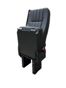 GO-ES Single 3PT Flip Seat With CRS Hooks in Black Ultra Leather