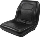 Universal High-Back Plastic Pan Seat in Black Vinyl