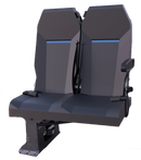 VICTA Double Foldaway Seat with 3PT Seat Belts and 1 Armrest Curb Side – PN CZACO35RKS097-00