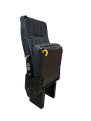 GO-ES Single 3PT Flip Seat With CRS Hooks in Black Ultra Leather