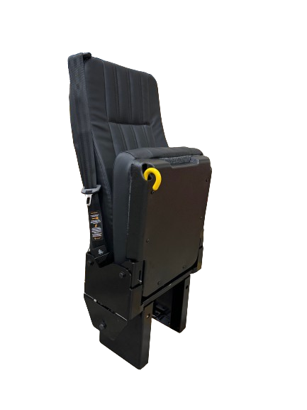 GO-ES Single 3PT Flip Seat With CRS Hooks in Black Ultra Leather