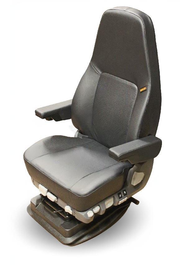 ISRI 5030/880 Premium Truck Seat in Black Genuine Leather with Heat, Cooling, Swivel & Dual Arms - P/N 86774-92