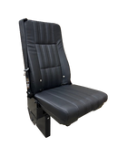 GO-ES Single 3PT Flip Seat With CRS Hooks in Black Ultra Leather