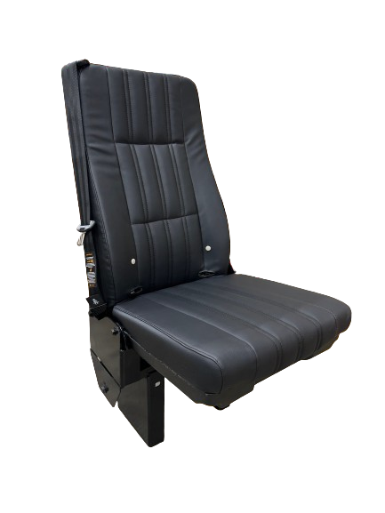 GO-ES Single 3PT Flip Seat w/ CRS Hooks in Black Ultra Leather