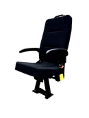 GO-ES Single Flip Swivel Seat with 3 Point Seatbelt Black Vinyl - Curbside