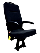 GO-ES Single Flip Swivel Seat with 3 Point Seatbelt Black Vinyl - Streetside