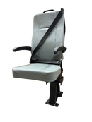GO-ES Single 3PT Flip Swivel Seat with 3 Point Seatbelt Ash Gray Vinyl - Streetside