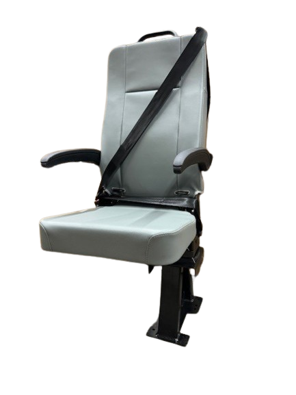 GO-ES Single 3PT Flip Swivel Seat with 3 Point Seatbelt Ash Gray Vinyl - Streetside