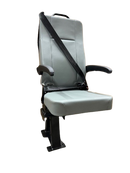 GO-ES Single 3PT Flip Swivel Seat with 3 Point Seatbelt Ash Gray Vinyl - Curbside