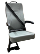 GO-ES Single 3PT Flip Swivel Seat with 3 Point Seatbelt Ash Gray Vinyl - Curbside