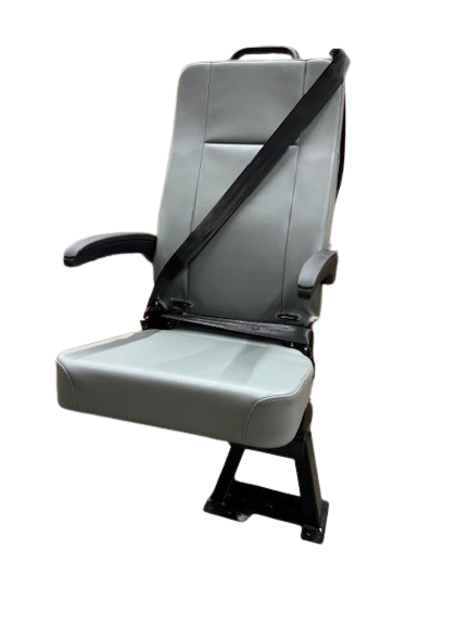 GO-ES Single 3PT Flip Swivel Seat with 3 Point Seatbelt Ash Gray Vinyl - Streetside