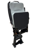 GO-ES Single 3PT Flip Swivel Seat with 3 Point Seatbelt Ash Gray Vinyl - Curbside