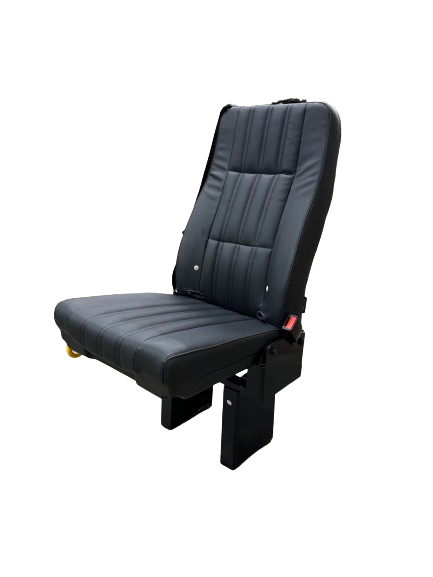 GO-ES Single 3PT Flip Seat With CRS Hooks in Black Ultra Leather