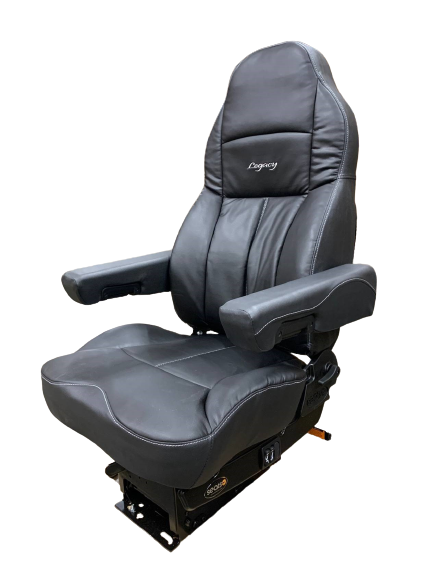 Seats Inc Legacy Silver Seat – Black Duraleather with Dual Armrests - P/N: 188900MW61