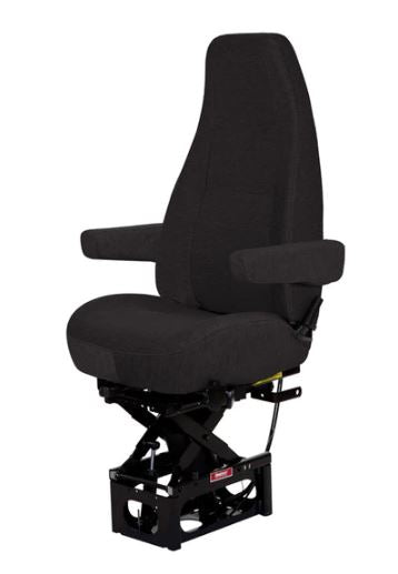 Bostrom T915 High Back Truck Seat in Black Mordura Cloth with Dual Arms, Air Lumbar & Driver Swivel