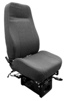 TTS HD Mid-Hi Back Suspension Seat w/ Recliner, OPS, Heating and Cooling in Black Cloth