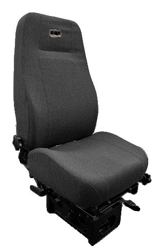 TTS HD Mid-Hi Back Air Suspension Seat W/ Recline, OPS, Heat, Vent + Neck Blower in Black Cloth
