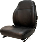 Universal High-Back Adjustable Seat in Black Vinyl with Lumber support, Slide Rails