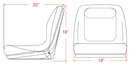 Universal High-Back Plastic Pan Seat in Black Vinyl