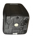 Universal High-Back Plastic Pan Seat in Black Vinyl