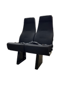 Double Feather Weight High Back Rigid Passenger Seat w/ 2 Point Seat Belt in Black Cloth
