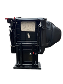 Single Bellagio Foldaway Bus Seat in Black Ultra Leather with 3PT Belts, RH Arm & CRS Hooks - Street Side