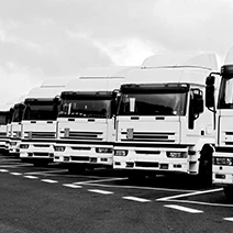 vintage image of a fleet of trucks