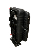 GO ES Double 3PT Foldaway NO Folding Table – Street Side without Headrest in Black Vinyl with CRS Hooks, Right Armrest