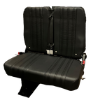 GO ES Double 3PT Foldaway with Folding Table – Curb Side without Headrest in Black Vinyl w/ CRS Hooks