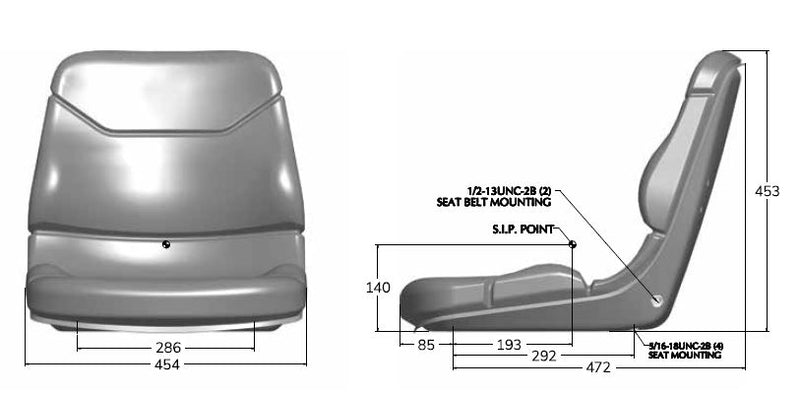 Hyster Replacement Forklift Seat w/OPS & Harness - Black Vinyl