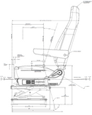 Bostrom Wide Ride+Serta® High Back Truck Seat - (PN 5300101-900) - Black Ultra-Leather with Driver Swivel & Dual Arms