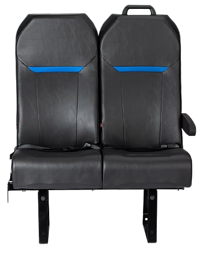 VICTA Double Rigid Mid-Back Seat with Non-Retractor Lap Belt – Oxen Gray Vinyl – PN CZACL35LKS098-01