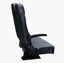 Double Bellagio Foldaway Bus Seat in Black Ultra Leather with 3-Point Belts - Street Side