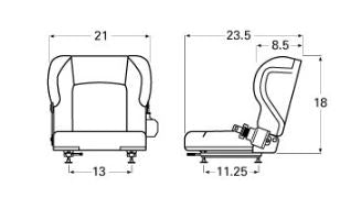 Toyota Forklift Static Seat with Seat Belt & OPS Switch (P/N: 53710-U1162-71)