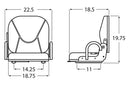 Replacement Seat w/Retractable Seat Belt for Mitsubishi Forklift (Non-Suspension) P/N: WM1830RSB-S