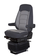 Bostrom Wide Ride+Serta® High Back Truck Seat in Black & Gray Ultra-Leather with Passenger Swivel & Dual Arms - P/N: 5300201-L77