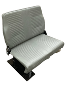 Double Foldaway Bench – Curbside in Grey Vinyl for Wheelwell Mount in Minivan Conversions